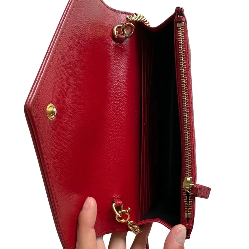 Saint Laurent Red Wallet On Chain