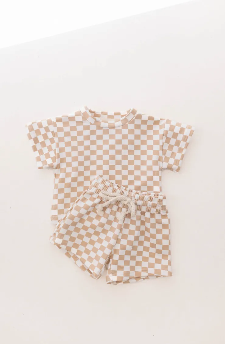 Short Set | Honey Checkerboard