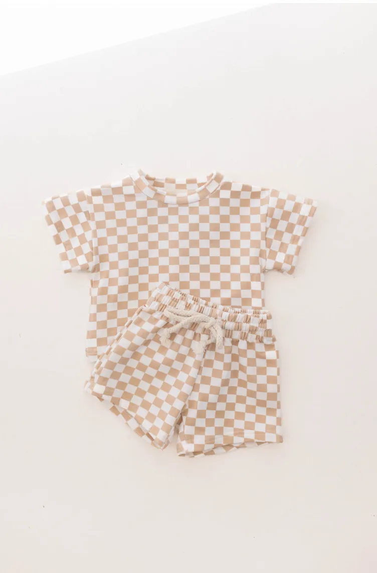 Short Set | Honey Checkerboard