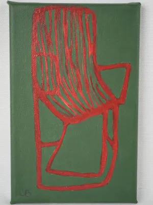 Small portrait of a red chair - Caroline Beauzon 8¾" x 5½"