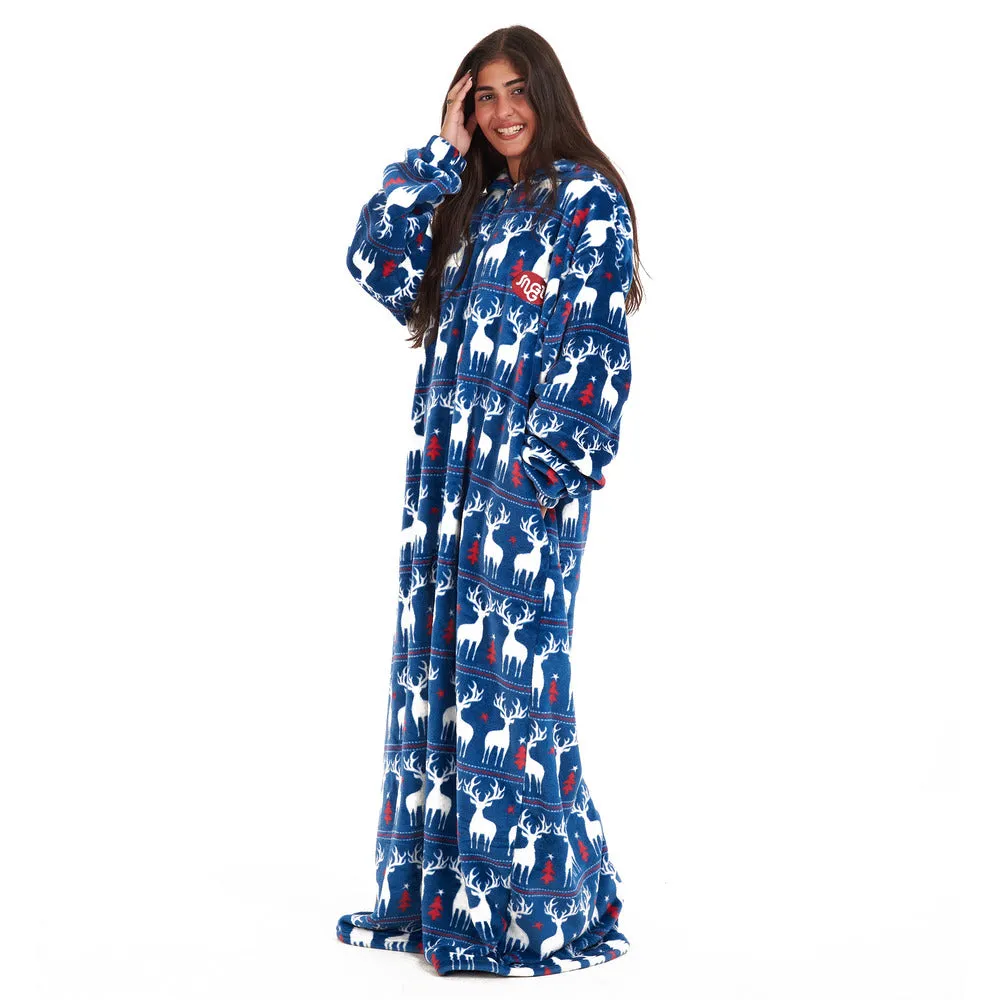 Snuggs Wearable Blanket Monk Dark blue Christmas