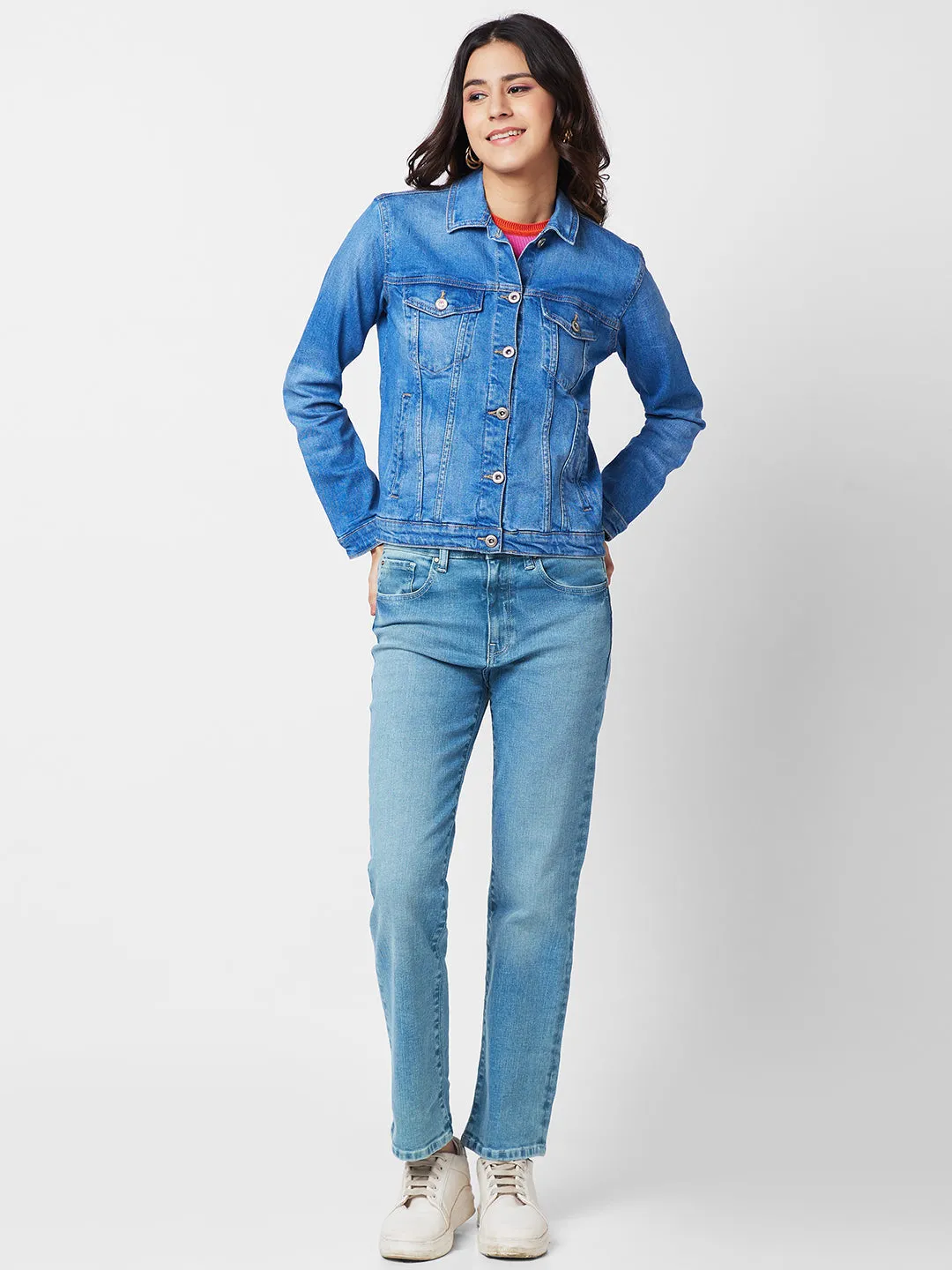 Spykar Women Washed Cotton Denim Jacket
