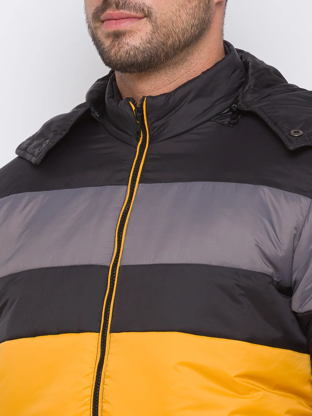 Spykar Yellow & Black Polyester Regular Fit Jacket For Men