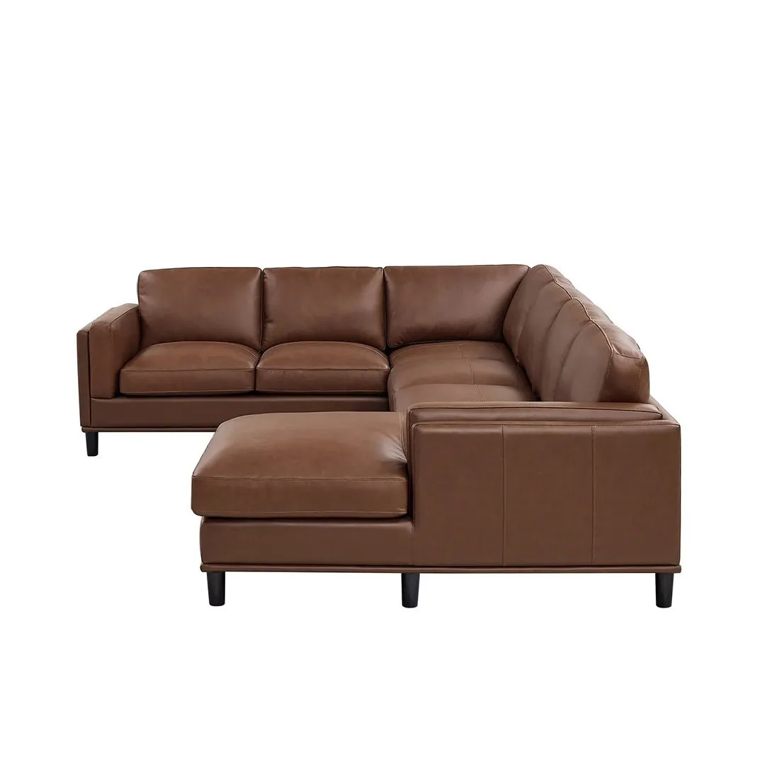 Steno 6 Seater U Shape Leatherette Modular Sofa for Living Room - Dark Brown