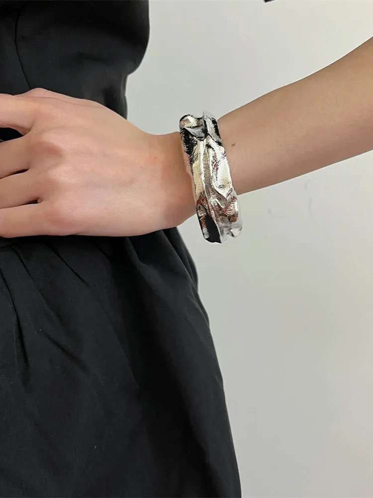 TEEK - Vintage Metal Irregular Lava Textured Bracelets