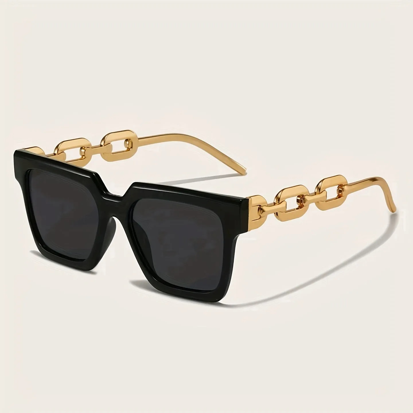 Travelready Vintage UV Square Sunglasses with Chain Shaped Temple
