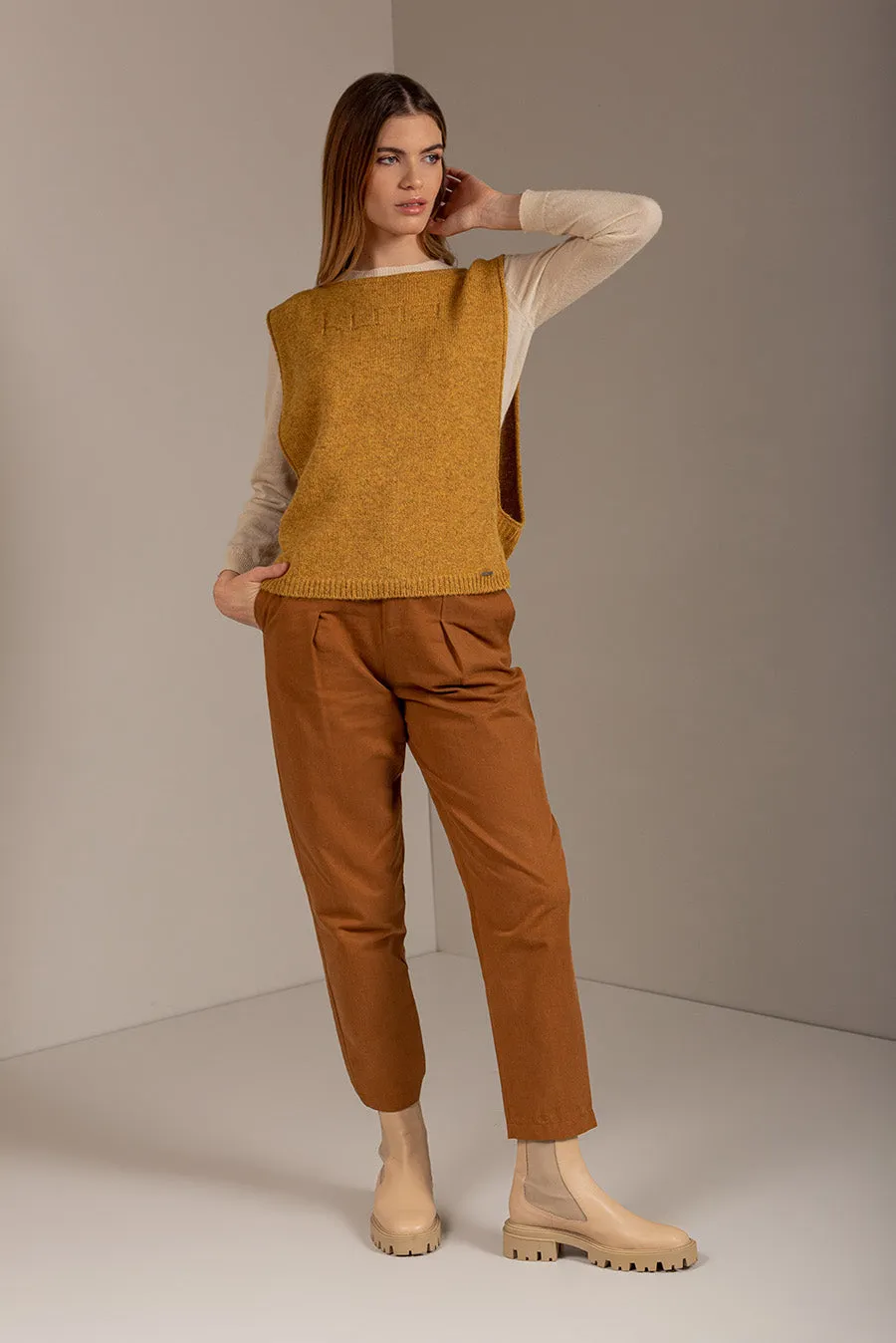 Udda Vest Baby Alpaca Color Oropel