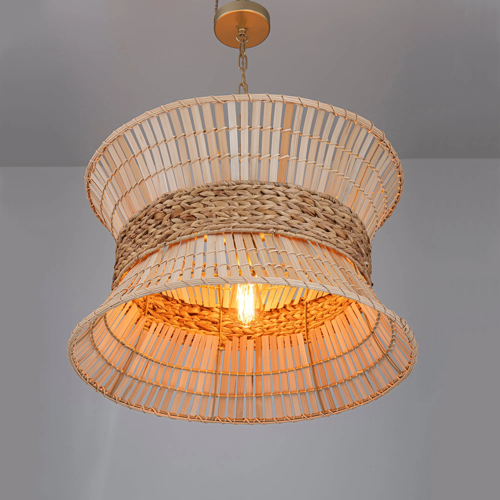 Umber 4-Light Modern Coastal Nautical Chandelier in Brass