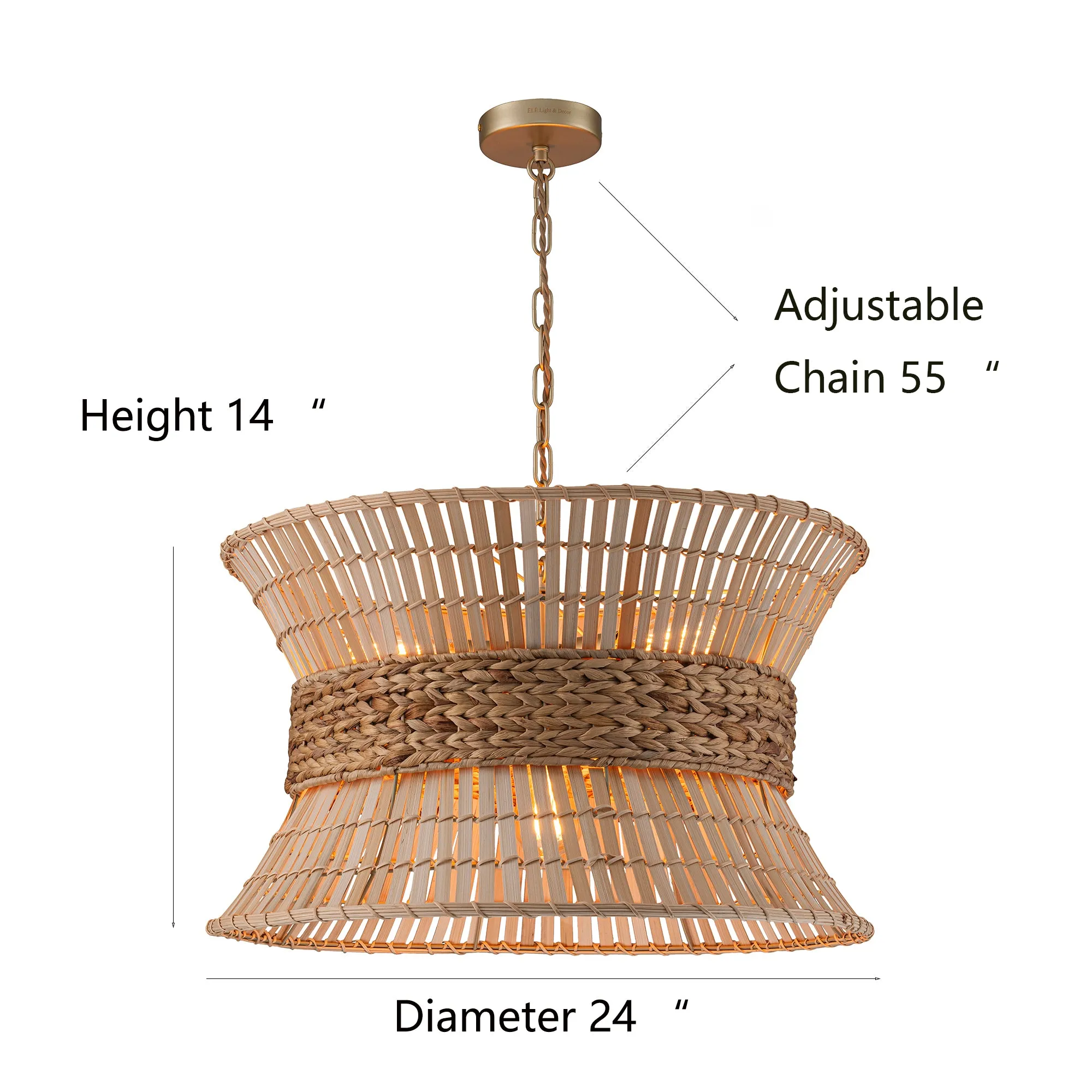 Umber 4-Light Modern Coastal Nautical Chandelier in Brass
