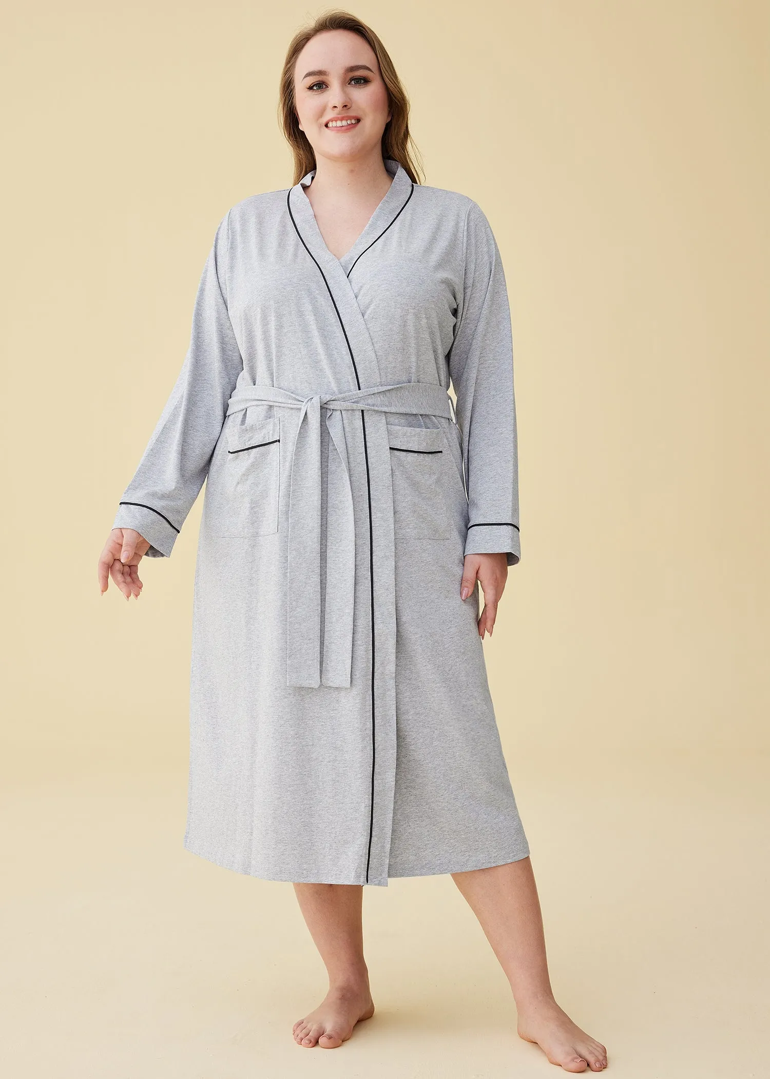 Women's Cotton Kimono Robe Long Bathrobe