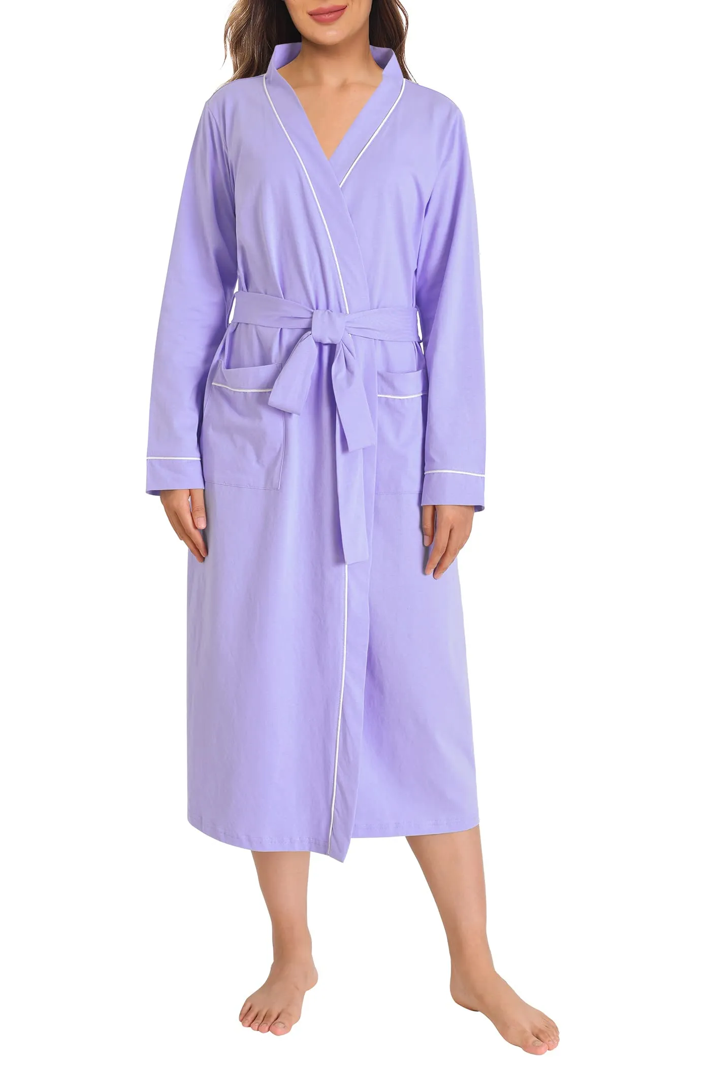 Women's Cotton Kimono Robe Long Bathrobe