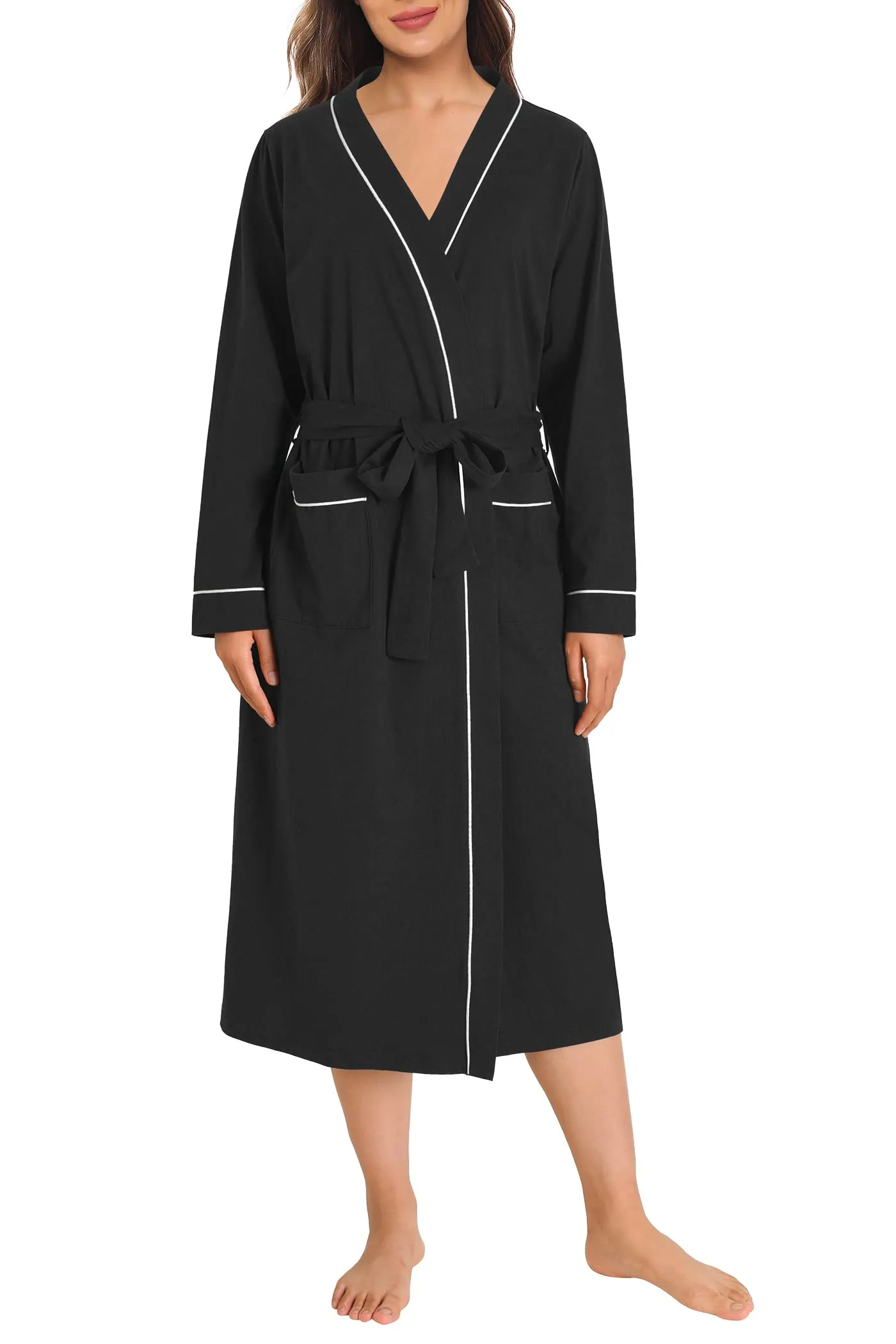 Women's Cotton Kimono Robe Long Bathrobe