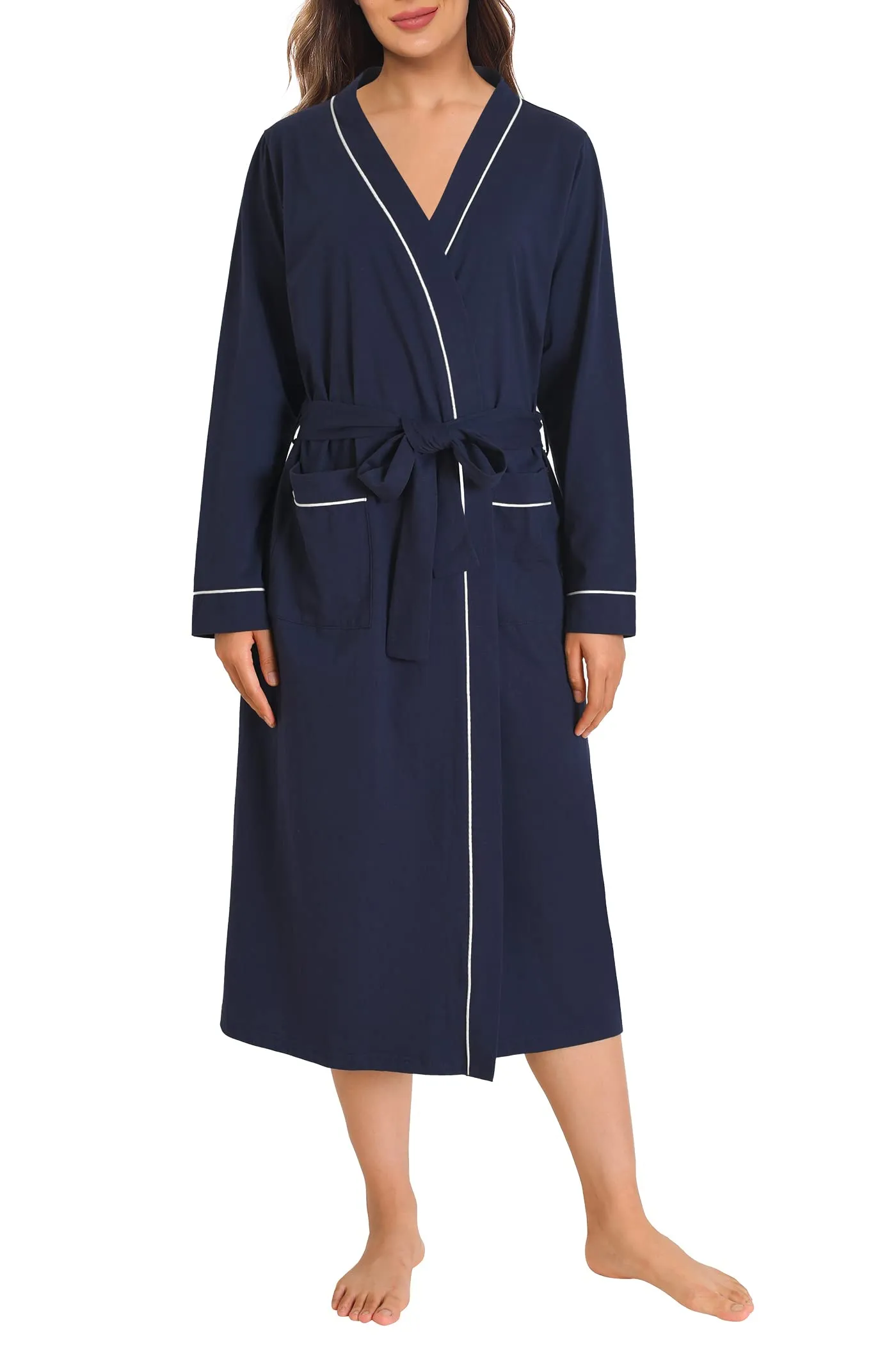 Women's Cotton Kimono Robe Long Bathrobe